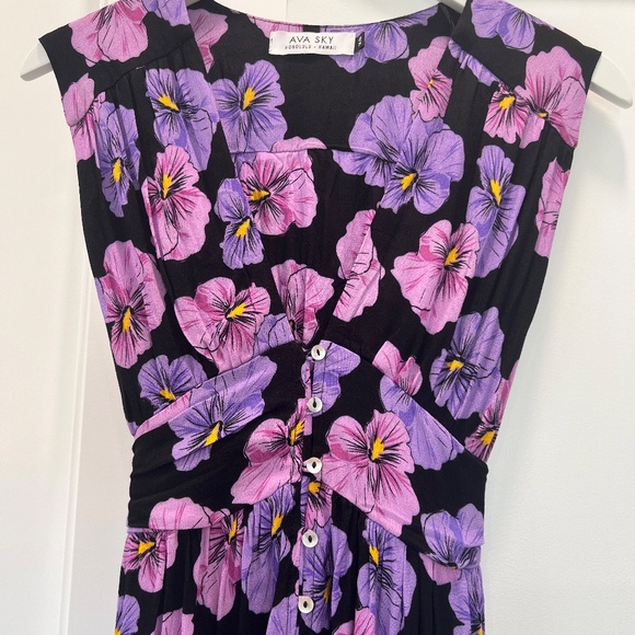 FIGHTING EEL Ava Sky Aloha Bloom Maxi Dress, XS - Picture 4 of 6